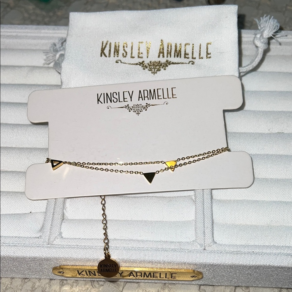 Kinsley Armelle Gold Triangle Charm necklace